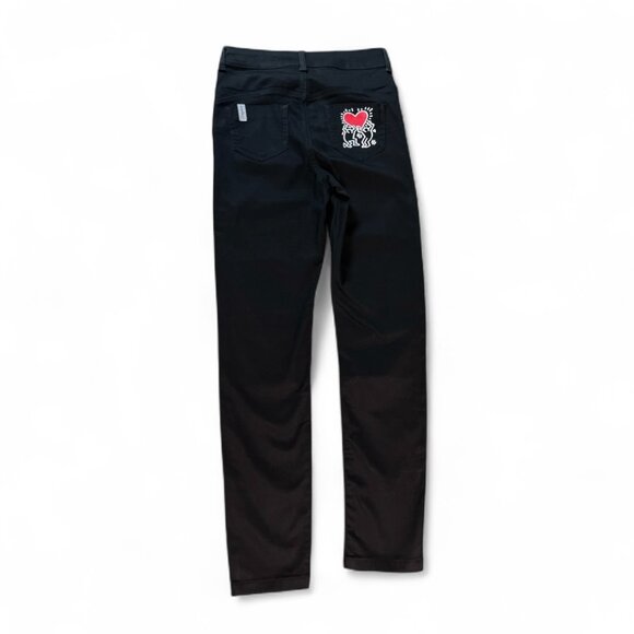 Calzedonia x Keith Haring Soft Touch Push Up Jeans Black Small - Picture 1 of 9